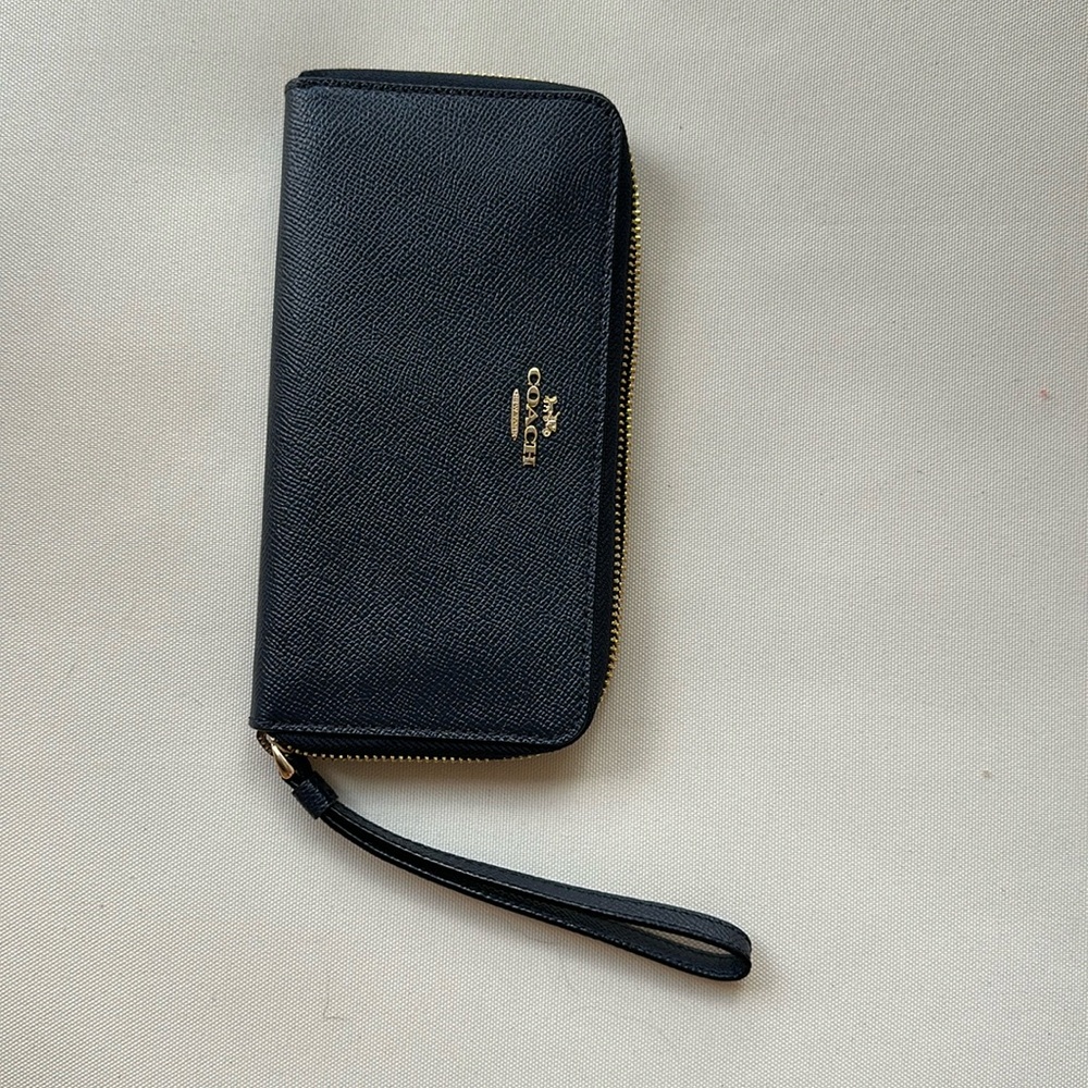 Coach Wallet - Navy Blue with Gold